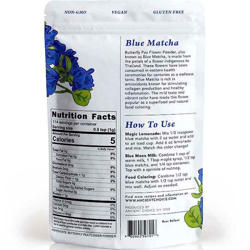Polvo de flor de guisante de mariposa