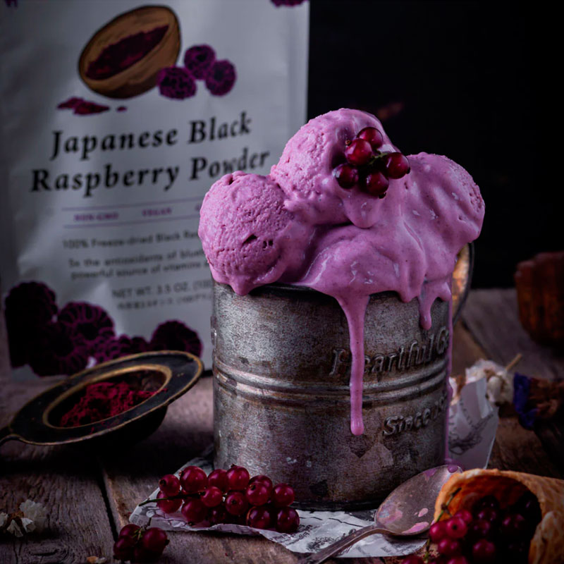 Polvo de frambuesa negra japonesa