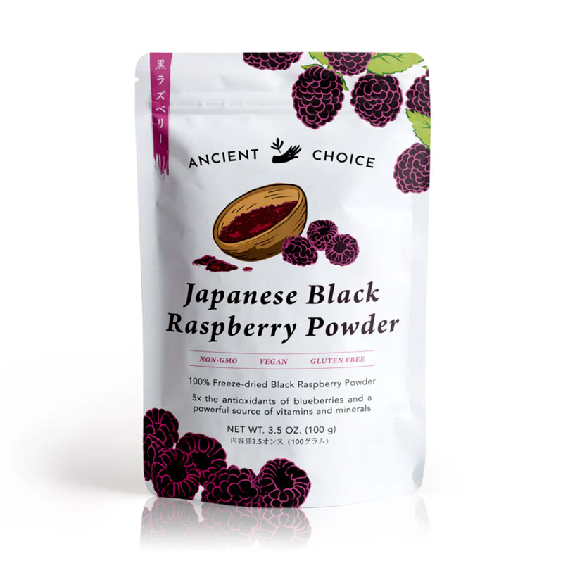 Polvo de frambuesa negra japonesa